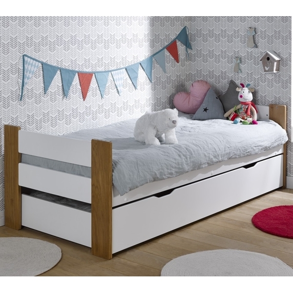 Полувысокая кровать Junior Provence Scandi 90x190 (Blanc/Chêne) фото 3