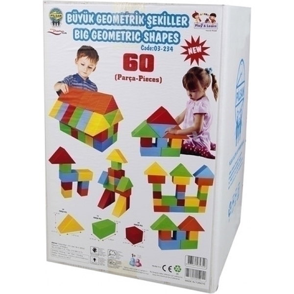 Конструктор Pilsan Геометрические фигуры 60 деталей, 03-234 фото 4