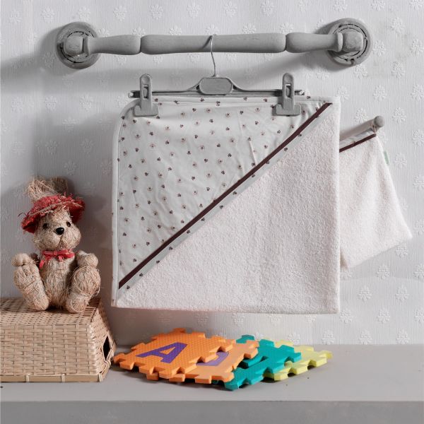 Фото Kidboo Комплект для купания: полотенце с уголком+варежка 75х75 см, реальные фотографии клиентов | Коляски-Кроватки.Ру