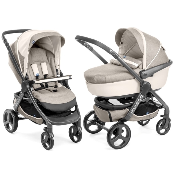 Детская коляска Chicco Stylego 2 в 1, ткань+эко-кожа фото 1