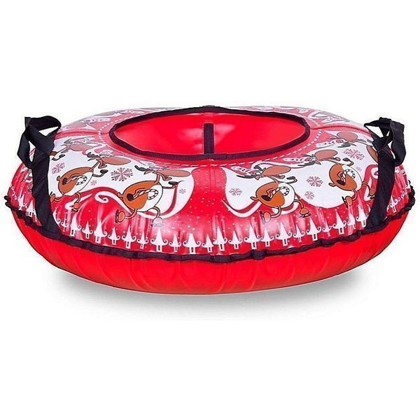 Надувные санки-тюбинг RT Новогодний Олень + автокамера, диаметр 83 см фото 1