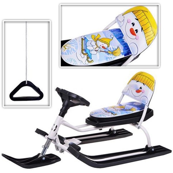 Снегокат Барс Comfort Снеговик 130 со складной спинкой - Фото