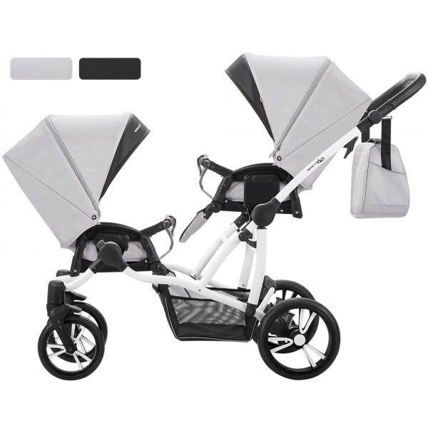 Фото Детская прогулочная коляска для двойни Bebetto 42 Sport, шасси White, реальные фотографии клиентов | Коляски-Кроватки.Ру