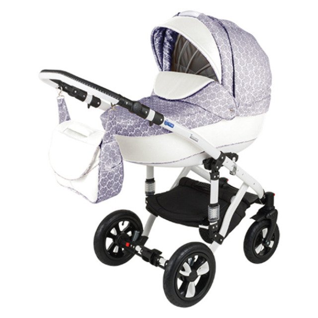 Фото Детская коляска Adamex Galactic Eco 2 в 1, 50% эко-кожа, реальные фотографии клиентов | Коляски-Кроватки.Ру