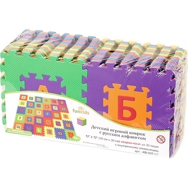 Коврик-пазл 12" Funkids Алфавит-1 с русским алфавитом фото 1