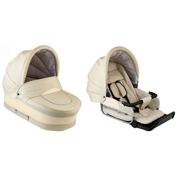 Фото Детская коляска Jedo Classic Bartatina Elegance Alu Plus JSE 2 в 1, ткань+кожа, амортизация на ремнях, бежевое шасси, реальные фотографии клиентов | Коляски-Кроватки.Ру