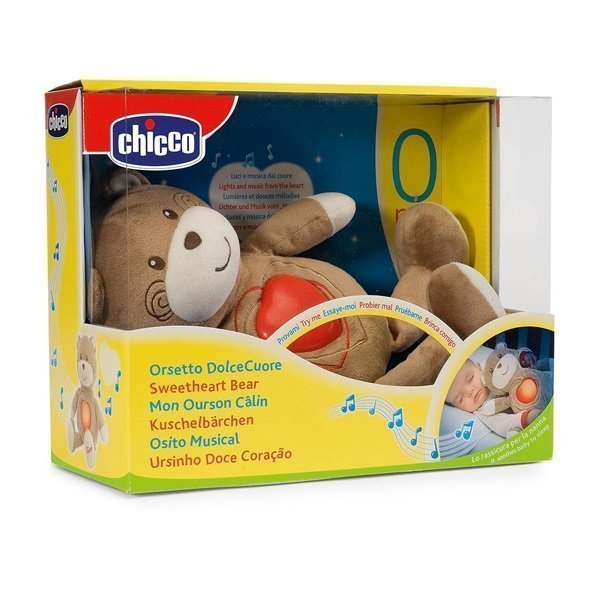 Игрушка развивающая мягкая Chicco "Мишка Sweetheart" фото 1