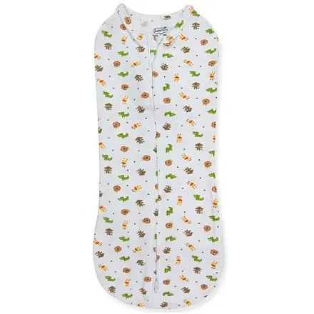 70010 Summer Infant Конверт для пеленания новорожденных на молнии Swaddlepod размер S Белый с животными