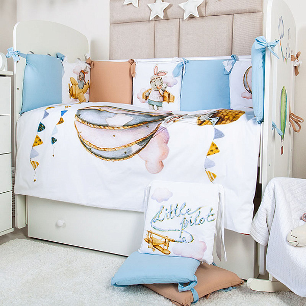 Комплект постели в кроватку Топотушки Новое путешествие, 6 предметов фото 1