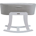 Колыбель-качалка Micuna Nacelle (Качалка White - Корзина Grey (тканевая) - Текстиль Grey) — Фото