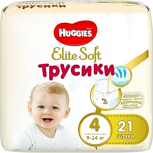 Детские трусики-подгузники Huggies Elite Soft 4, 9-14 кг, 21 штука