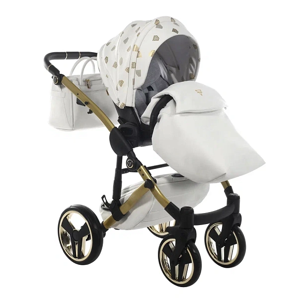 Детская коляска Junama Glow V2 2 в 1 на золотой раме фото 19