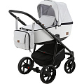 Детская коляска BeBe-Mobile Gusto 2 в 1, ткань+эко-кожа (GU20 Светло-серый - Светло-серая перфорированная кожа
						
					) — Фото