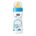 Бутылочка Chicco Well-Being Boy / Girl Чико Велл-Биинг Бой / Герл 250 мл, 2 мес.+, лат. соска, перем. поток, РР (Голубой 310205113) — Фото
