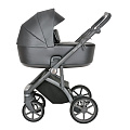 Детская коляска Roan Bass Next 2 в 1, кожа (RN083/1 Graphite Pearl/Grey/серая ручка
						
					) — Фото