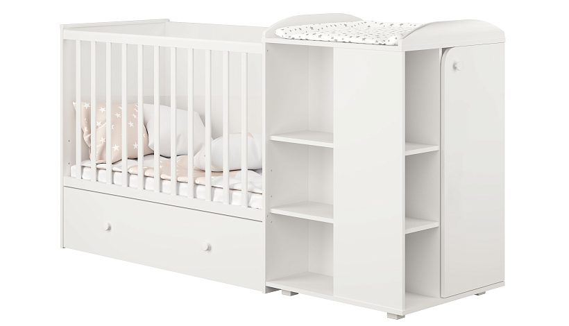 Детская кроватка-трансформер Polini Kids French 800 Ameli с ящиком — как выглядит в жизни