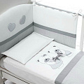 Комплект белья в кроватку Baby Expert Bon Bon, 3 предмета (2 простыни + наволочка) (Белый - Серый) — Фото