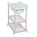 Пеленальный стол Ceba Baby Laura (W-650-079-157 Стол White Матрасик Mint) — Фото