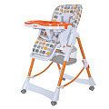 LHB-009 Детский стульчик для кормления Pituso NINO (Orange-grey Diamonds
						
					) — Фото