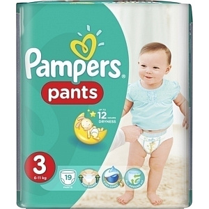 Подгузники-трусики Pampers 3, 6-11 кг, 19 штук