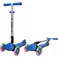 Трехколесный самокат Globber Elite SL My Free Fold Up 445 со светящимися колесами (Blue) — Фото