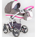 Детская коляска BeBe-Mobile Movo R 2 в 1, ткань+эко-кожа (R7 (Pink-Grey)
						
					) — Фото