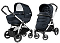 Детская коляска Peg-Perego Book Plus Completo 3 в 1, шасси White (Luxe Blue night
						
					) — Фото
