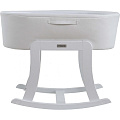 Колыбель-качалка Micuna Nacelle (Качалка White - Корзина White (эко-кожа) - Текстиль Grey) — Фото
