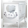 Детская кроватка Baby Expert Carezza, колесо (Белый - Серый) — Фото