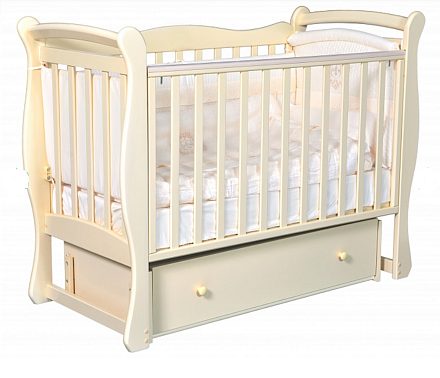 Детская кроватка ByTwinz Camellia 1, универсальный маятник/ящик