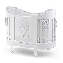 Детская кроватка Italbaby Love Oval с матрасом и комплектом белья из 4 предметов