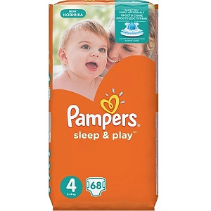 Детские подгузники Pampers Sleep & Play 4 Maxi 7-14 кг, 68 штук