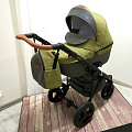 Детская коляска Nastella Martin 2 в 1, 100% эко-кожа (17 denim green
						
					) — Фото