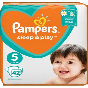 Детские подгузники Pampers Sleep&Play 5, 11-16 кг, 42 штуки