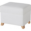 Пуфик с ящиком Micuna Foot Rest (White Leatherette / Ножки Natural) — Фото