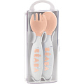 Набор детской посуды: эргономическая ложка и вилка Beaba Set of 2 Age Fork (913400 - Nude) — Фото