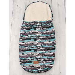 Универсальный меховой конверт AmaroBaby Little Traveller Милитари 145х45 см