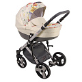 Детская коляска Lonex Comfort Carrello 2 в 1 (02 Beige & Flowers
						
					) — Фото