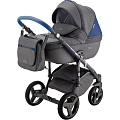 Детская коляска BeBe-Mobile Ravenna Sport 2 в 1, ткань+эко-кожа (V113 Серый - Серая кожа - Синяя кожаная отделка
						
					) — Фото