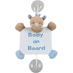Автомобильный знак Nattou Baby on board Наттоу Беби он боард Arthur & Louis Носорог 644358