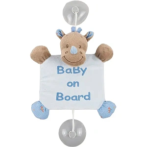 Автомобильный знак Nattou Baby on board Наттоу Беби он боард Arthur & Louis Носорог 644358