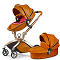 Детская коляска Hot Mom 2 в 1, эко-кожа (Leather Brown
						
					) — Фото