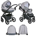 Детская коляска Tutis Nanni 2021 2 в 1 (022 серый+кожа темно-серый
						
					) — Фото