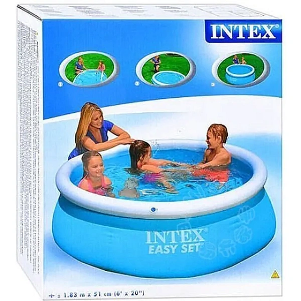 Надувной семейный бассейн Intex Easy Set Интекс Изи Сет c28130, c56930, c28160 фото 3