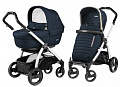 Детская коляска Peg-Perego Book Plus Completo 3 в 1, шасси White (Breeze Blue
						
					) — Фото