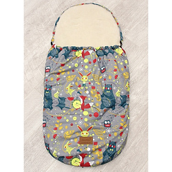 Универсальный меховой конверт AmaroBaby Little Traveller Зверята 145х45 см