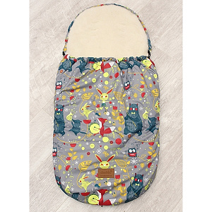 Универсальный меховой конверт AmaroBaby Little Traveller Зверята 145х45 см