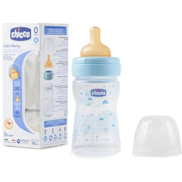Бутылочка Chicco Well-Being Boy / Girl Чико Велл-Биинг Бой / Герл 150 мл, 0 мес.+, лат. соска, РР фото 3