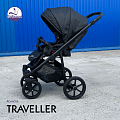 Детская прогулочная коляска Mr Sandman Traveller (Чёрный Экокожа
						
					) — Фото