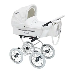 Детская коляска Reindeer Prestige Lily 2 в 1, эко-кожа, люлька+автокресло